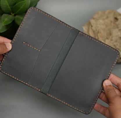 Passport Wallet Handmade Full Grain Chrome Tan Pull-Up Leather