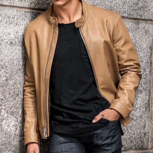 Men’s Camel Racer Jacket: Timeless Style Meets Modern Comfort