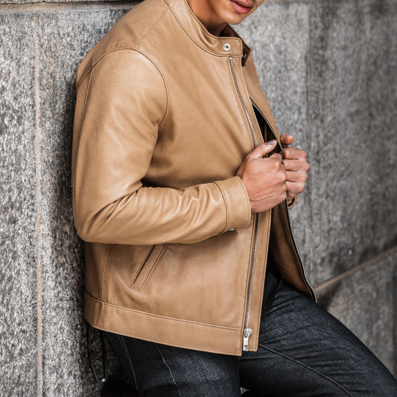 Men’s Camel Racer Jacket: Timeless Style Meets Modern Comfort