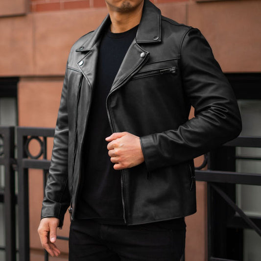 Men’s Premium Biker Leather Jacket - Style & Durability Unmatched