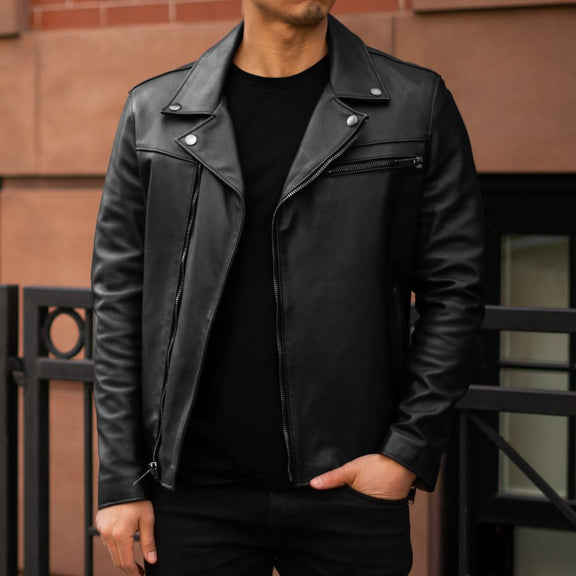 Men’s Premium Biker Leather Jacket - Style & Durability Unmatched