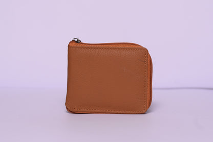Brown leather bifold wallet with card slots